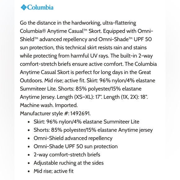 Columbia Sportswear Women's Anytime Casual Skort - Picture 8 of 8